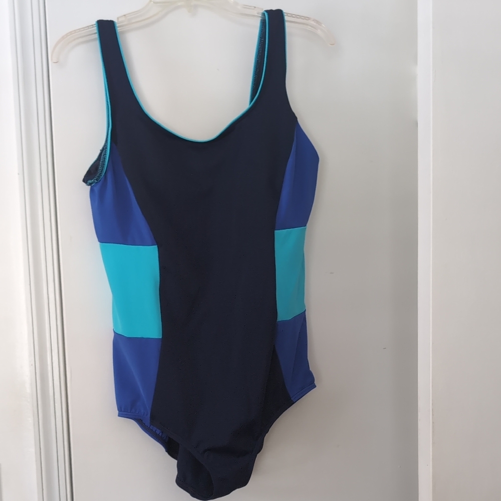 Ladies One Piece Swimsuit - Blue and Teal